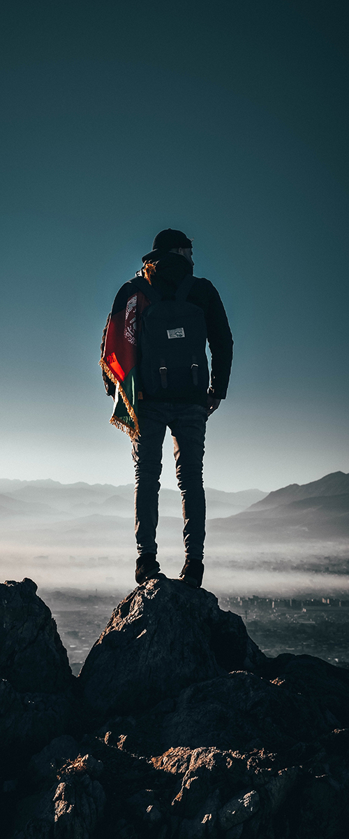 Mountaineer watching the view