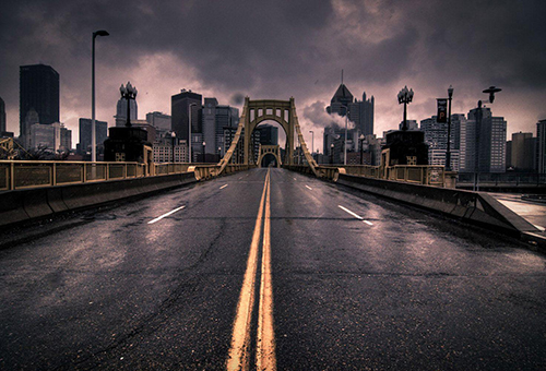A bridge in the city