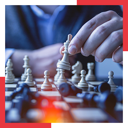 A man playing chess